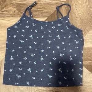 Floral american eagle cropped tank top